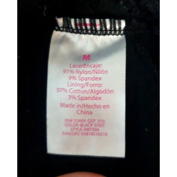 No Boundaries Womens Bandeau Bralette Medium Black Lace Lightly Padded - Picture 5 of 5